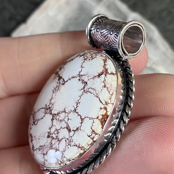 Wild Horse Turquoise Magnesite Appaloosa Stone Pendant Stone Crystal Jewelry - Picture 3 of 8